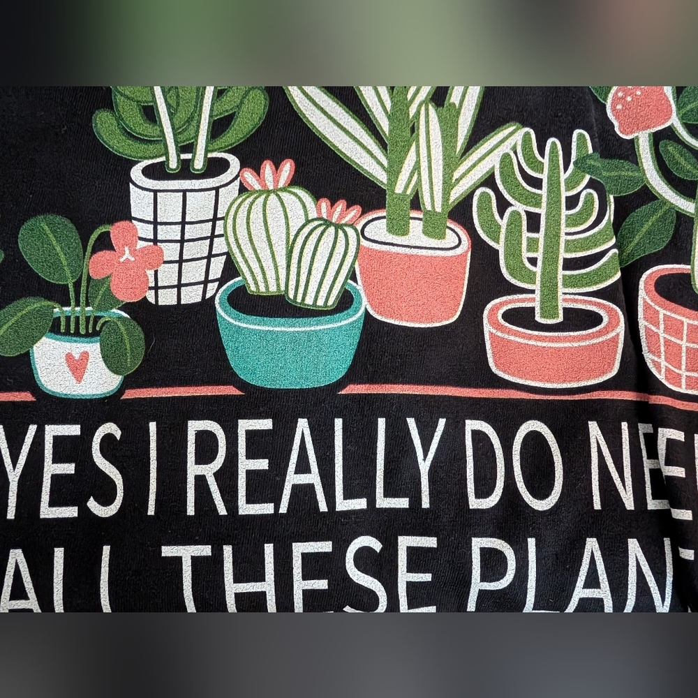 Plant Lady Graphic T-Shirt with Plant Design Black Size 2X NWT - Picture 8 of 8